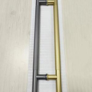 Long Gold Black Knurling Gripping Stainless Steel Glass Door Pull HandlK
